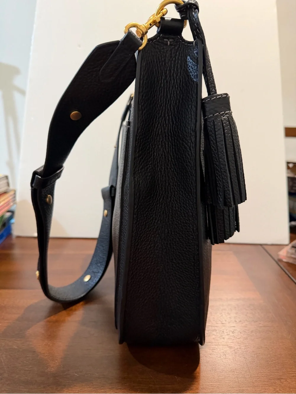 Tory Burch Black Pebbled  Handbag